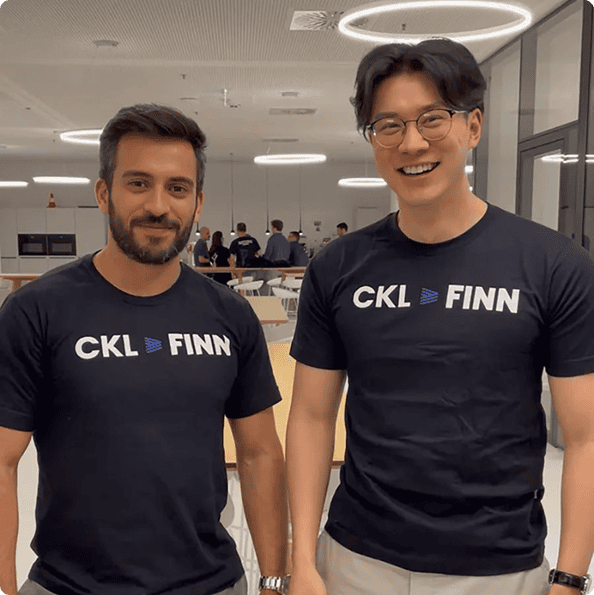 Image of two people from the company Finn and Cheesecake Labs