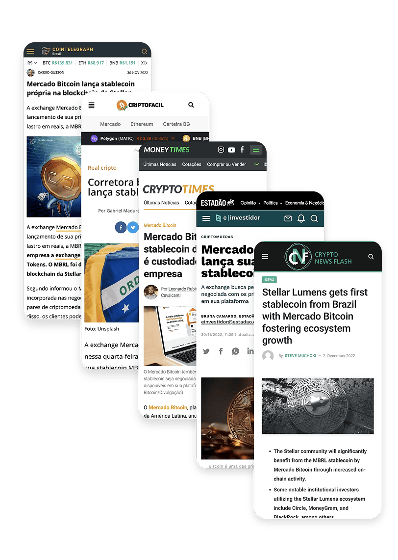 Several cell phones with news